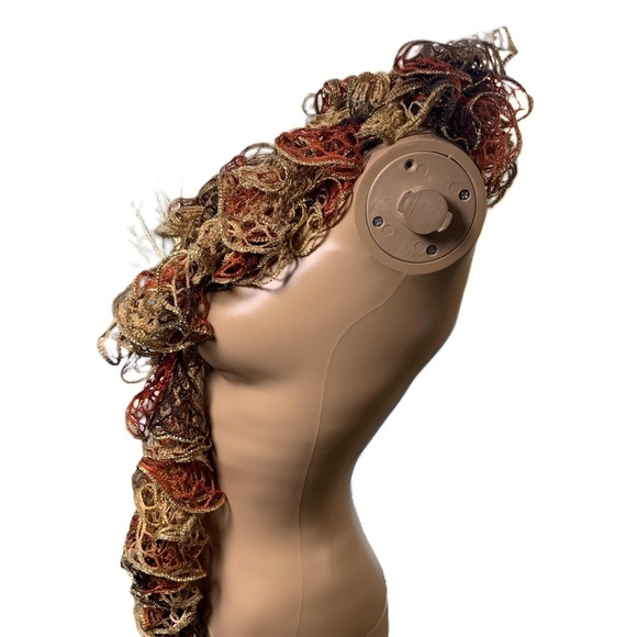 Ruffled‎ Multicolor Open-Knit Long Scarf 100 Inch Fairycore Academia Ballet-core - Picture 3 of 5